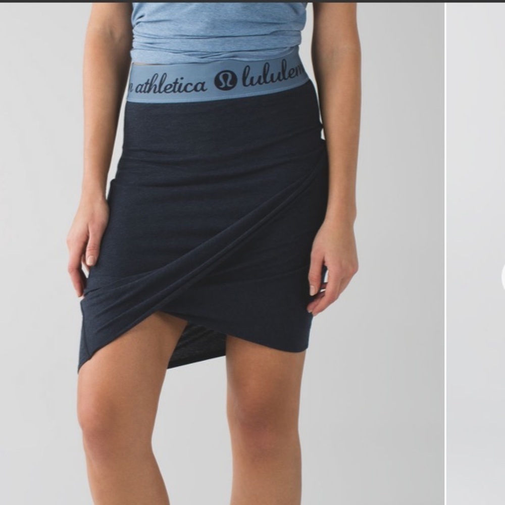 lululemon athletica Navy Blue Asymmetrical Wrap Skirt